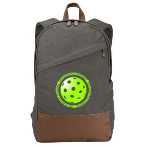 Eat Sleep Pickleball Circle | Fun Pickleball | Green Pickleball Cotton Canvas Backpack