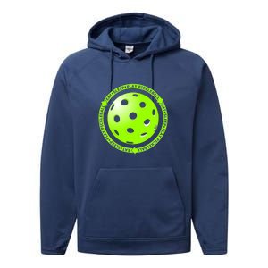 Eat Sleep Pickleball Circle | Fun Pickleball | Green Pickleball Performance Fleece Hoodie