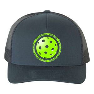 Eat Sleep Pickleball Circle | Fun Pickleball | Green Pickleball Yupoong Adult 5-Panel Trucker Hat