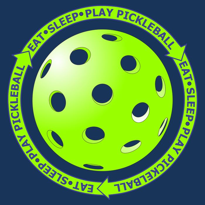 Eat Sleep Pickleball Circle | Fun Pickleball | Green Pickleball Cooling Performance Crew T-Shirt