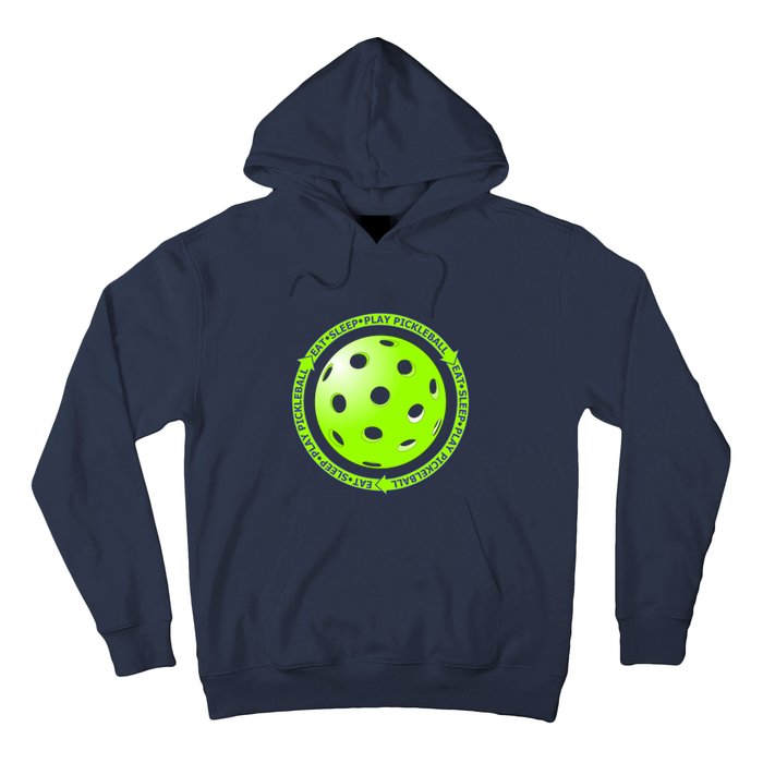 Eat Sleep Pickleball Circle | Fun Pickleball | Green Pickleball Hoodie