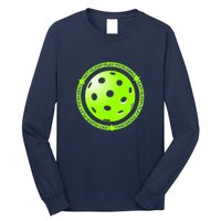 Eat Sleep Pickleball Circle | Fun Pickleball | Green Pickleball Long Sleeve Shirt