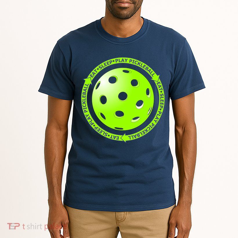 Eat Sleep Pickleball Circle | Fun Pickleball | Green Pickleball Tall T-Shirt