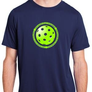 Eat Sleep Pickleball Circle | Fun Pickleball | Green Pickleball Adult ChromaSoft Performance T-Shirt