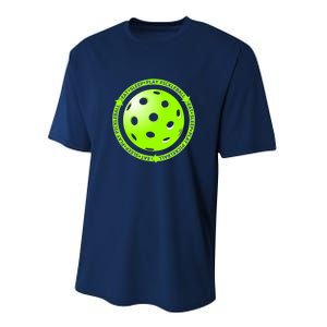 Eat Sleep Pickleball Circle | Fun Pickleball | Green Pickleball Performance Sprint T-Shirt