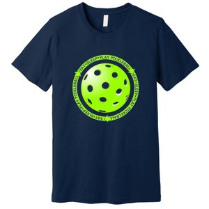 Eat Sleep Pickleball Circle | Fun Pickleball | Green Pickleball Premium T-Shirt