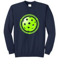 Eat Sleep Pickleball Circle | Fun Pickleball | Green Pickleball Tall Sweatshirt