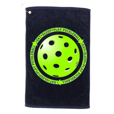 Eat Sleep Pickleball Circle | Fun Pickleball | Green Pickleball Golf Towel