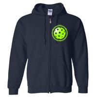 Eat Sleep Pickleball Circle | Fun Pickleball | Green Pickleball Full Zip Hoodie