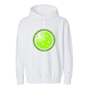 Eat Sleep Pickleball Circle | Fun Pickleball | Green Pickleball Garment-Dyed Fleece Hoodie