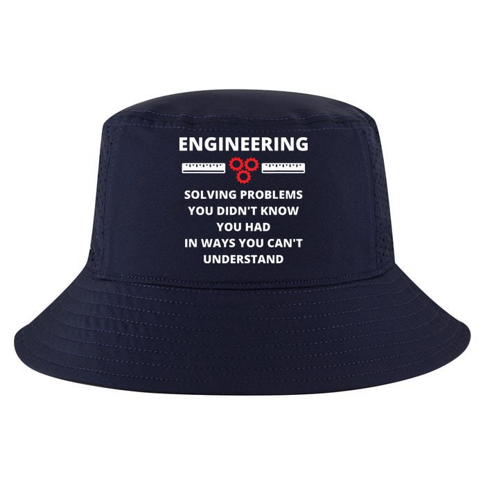Engineering Solving Problems Funny Sarcastic Engineer Cool Comfort Performance Bucket Hat