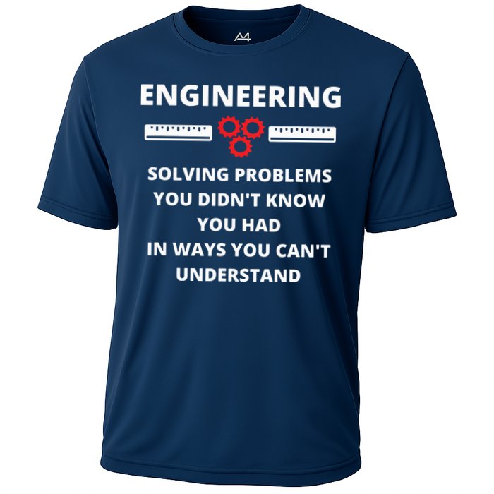 Engineering Solving Problems Funny Sarcastic Engineer Cooling Performance Crew T-Shirt