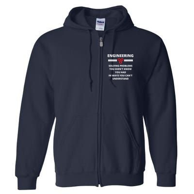 Engineering Solving Problems Funny Sarcastic Engineer Full Zip Hoodie