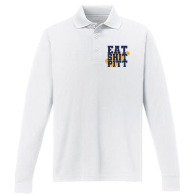 Eat Shit Pitt Performance Long Sleeve Polo