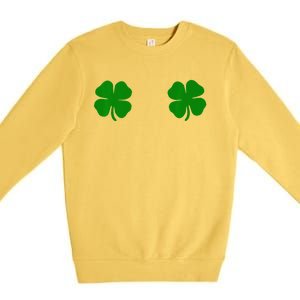 EverThreads Saint Patrick's Day FourLeaf Clover Premium Crewneck Sweatshirt