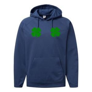 EverThreads Saint Patrick's Day FourLeaf Clover Performance Fleece Hoodie