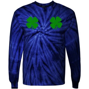 EverThreads Saint Patrick's Day FourLeaf Clover Tie-Dye Long Sleeve Shirt