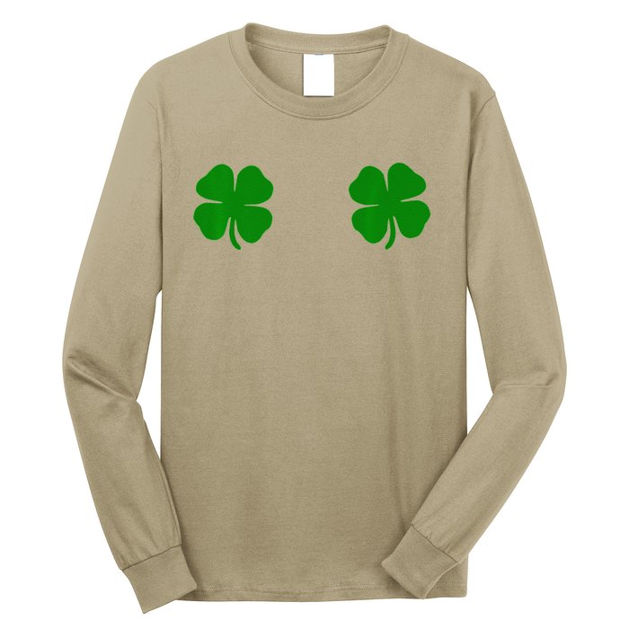 EverThreads Saint Patrick's Day FourLeaf Clover Long Sleeve Shirt