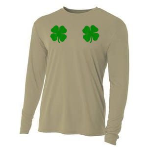 EverThreads Saint Patrick's Day FourLeaf Clover Cooling Performance Long Sleeve Crew