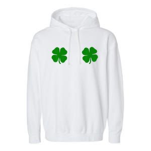 EverThreads Saint Patrick's Day FourLeaf Clover Garment-Dyed Fleece Hoodie