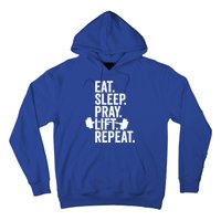 Eat Sleep Pray Lift Repeat Christian Athlete Workout Gift Hoodie