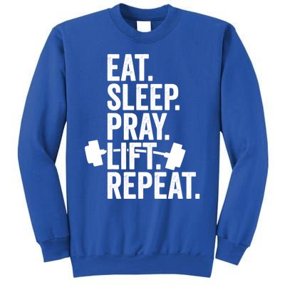 Eat Sleep Pray Lift Repeat Christian Athlete Workout Gift Sweatshirt