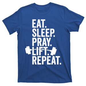 Eat Sleep Pray Lift Repeat Christian Athlete Workout Gift T-Shirt