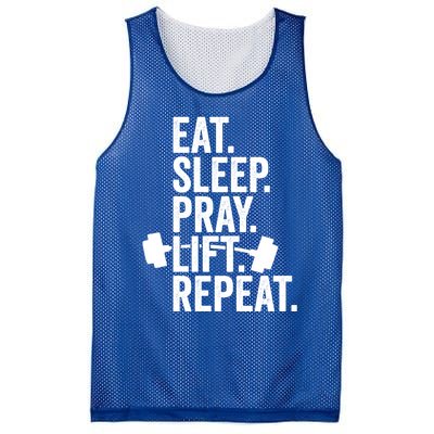 Eat Sleep Pray Lift Repeat Christian Athlete Workout Gift Mesh Reversible Basketball Jersey Tank