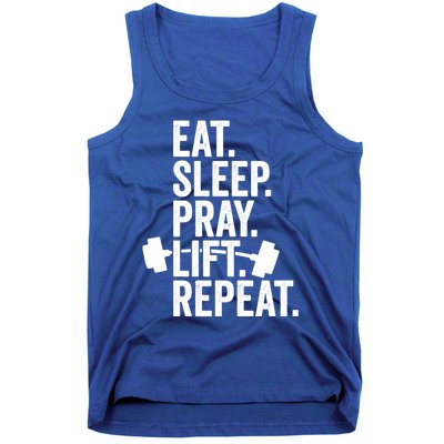 Eat Sleep Pray Lift Repeat Christian Athlete Workout Gift Tank Top