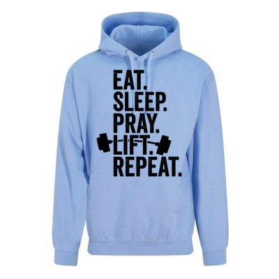 Eat Sleep Pray Lift Repeat Christian Athlete Workout Gift Unisex Surf Hoodie