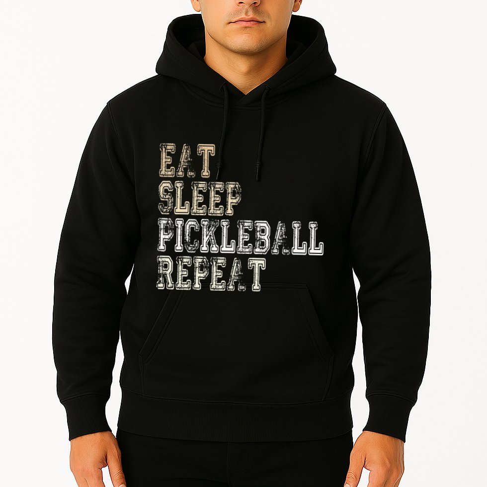 Eat Sleep Pickleball Repeat Saying Pickleball Player Hoodie
