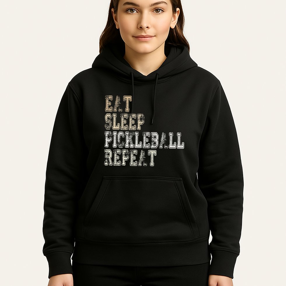 Eat Sleep Pickleball Repeat Saying Pickleball Player Hoodie