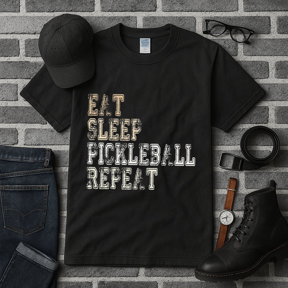 Eat Sleep Pickleball Repeat Saying Pickleball Player Tall T-Shirt