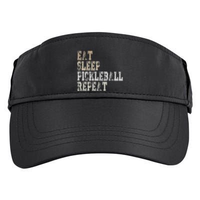 Eat Sleep Pickleball Repeat Saying Pickleball Player Adult Drive Performance Visor