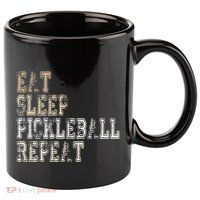 Eat Sleep Pickleball Repeat Saying Pickleball Player 11oz C Handle Ceramic Mug