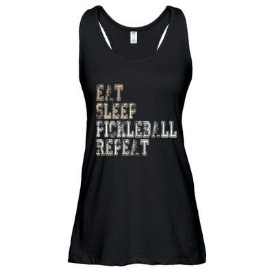 Eat Sleep Pickleball Repeat Saying Pickleball Player Ladies Essential Flowy Tank