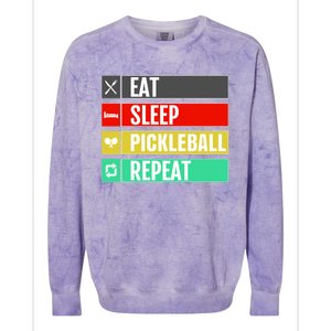 Eat Sleep Pickleball Repeat Funny Pickle Ball Colorblast Crewneck Sweatshirt