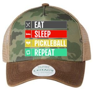 Eat Sleep Pickleball Repeat Funny Pickle Ball Legacy Tie Dye Trucker Hat