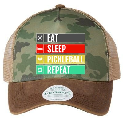 Eat Sleep Pickleball Repeat Funny Pickle Ball Legacy Tie Dye Trucker Hat