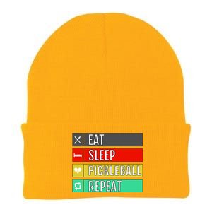 Eat Sleep Pickleball Repeat Funny Pickle Ball Knit Cap Winter Beanie