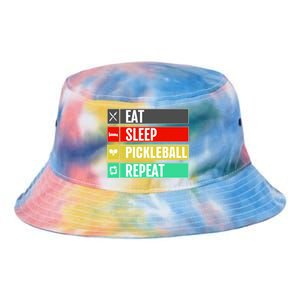 Eat Sleep Pickleball Repeat Funny Pickle Ball Tie Dye Newport Bucket Hat