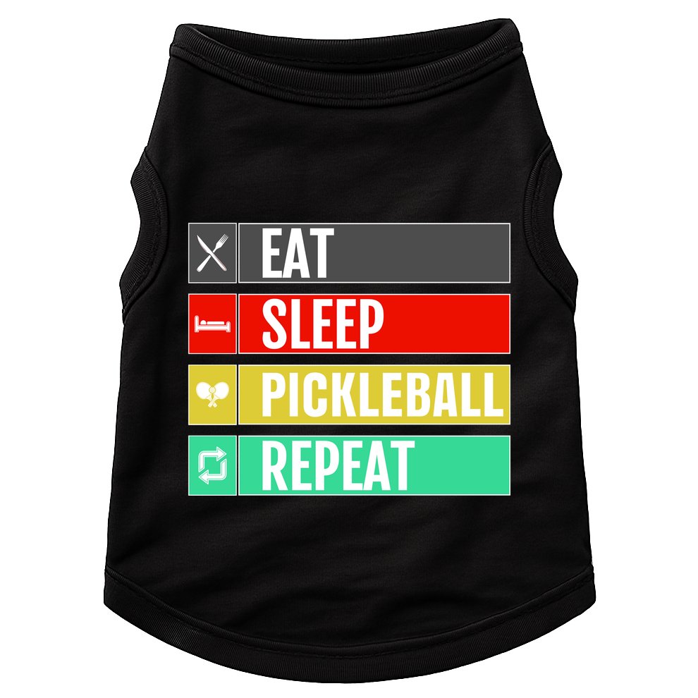 Eat Sleep Pickleball Repeat Funny Pickle Ball Doggie Tank