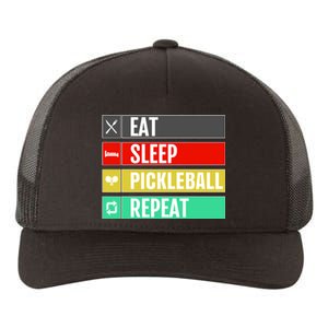 Eat Sleep Pickleball Repeat Funny Pickle Ball Yupoong Adult 5-Panel Trucker Hat