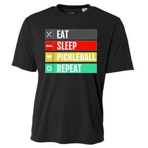 Eat Sleep Pickleball Repeat Funny Pickle Ball Cooling Performance Crew T-Shirt