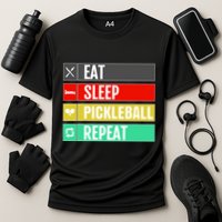 Eat Sleep Pickleball Repeat Funny Pickle Ball Cooling Performance Crew T-Shirt