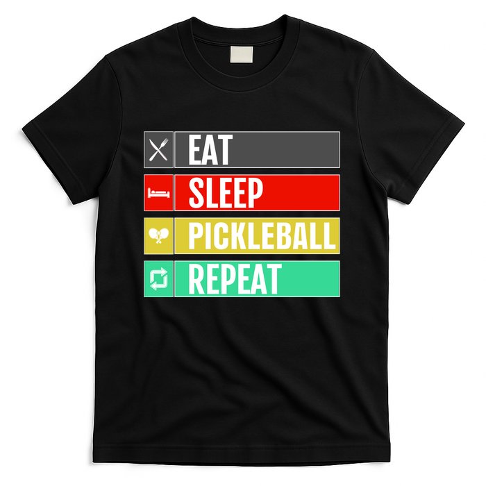 Eat Sleep Pickleball Repeat Funny Pickle Ball T-Shirt