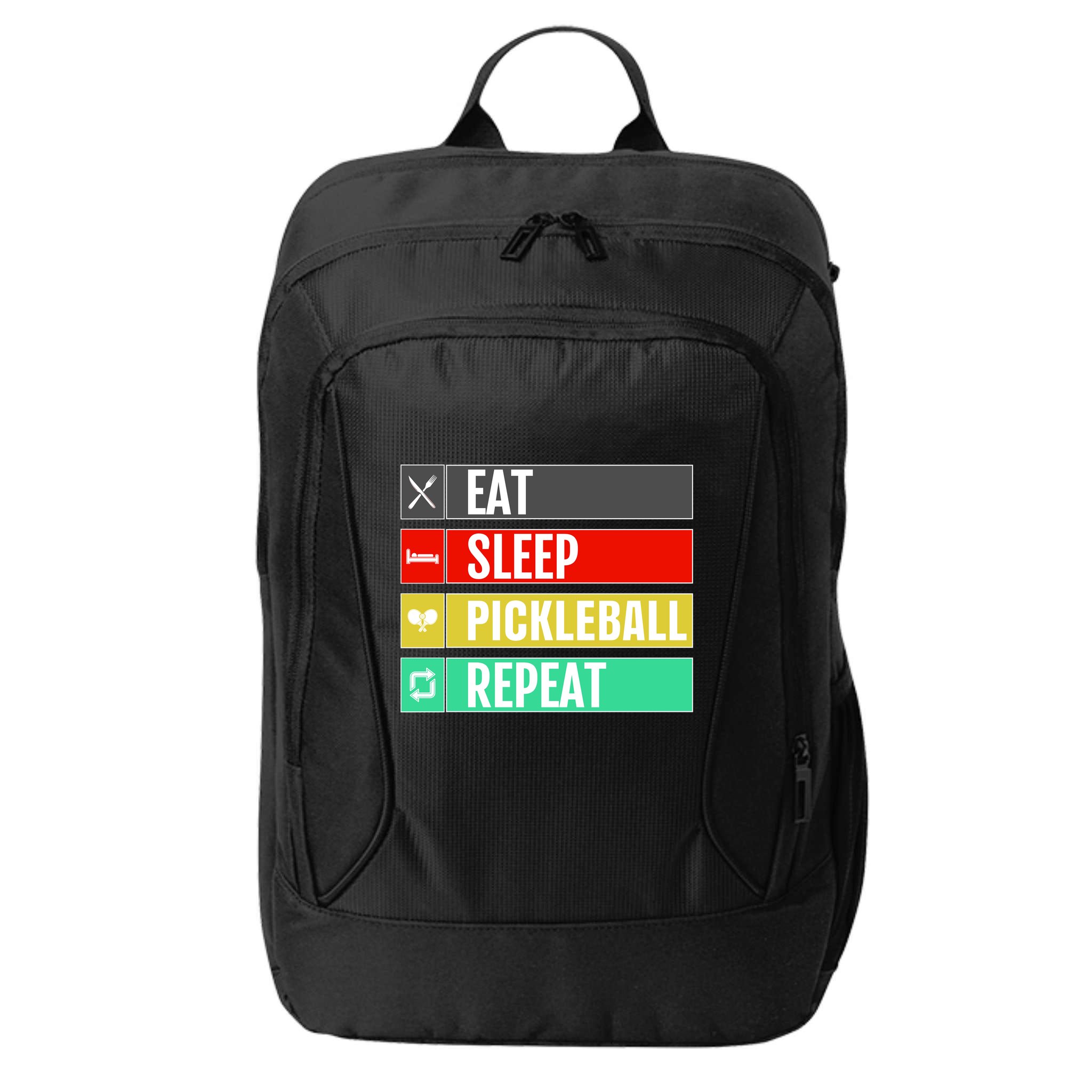 Eat Sleep Pickleball Repeat Funny Pickle Ball City Backpack