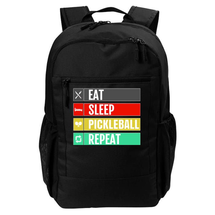 Eat Sleep Pickleball Repeat Funny Pickle Ball Daily Commute Backpack