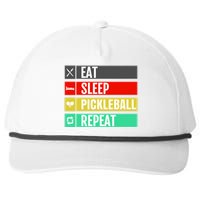 Eat Sleep Pickleball Repeat Funny Pickle Ball Snapback Five-Panel Rope Hat