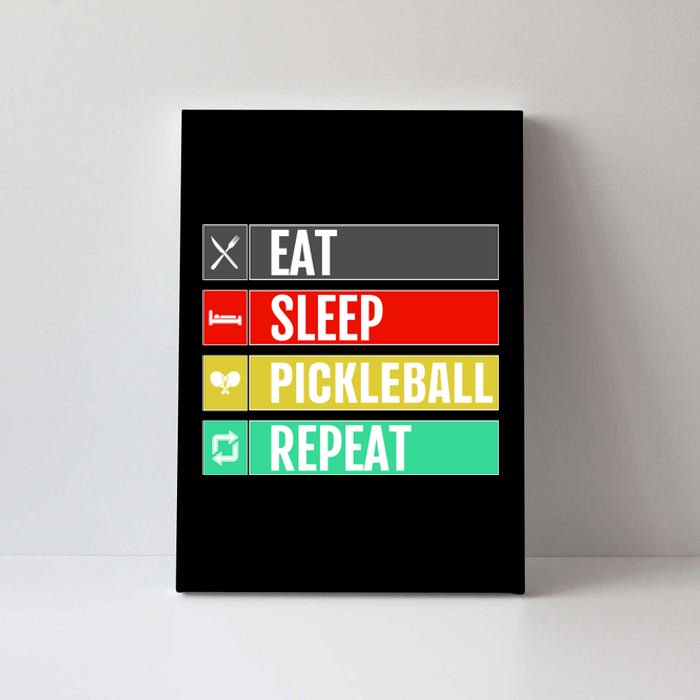 Eat Sleep Pickleball Repeat Funny Pickle Ball Canvas